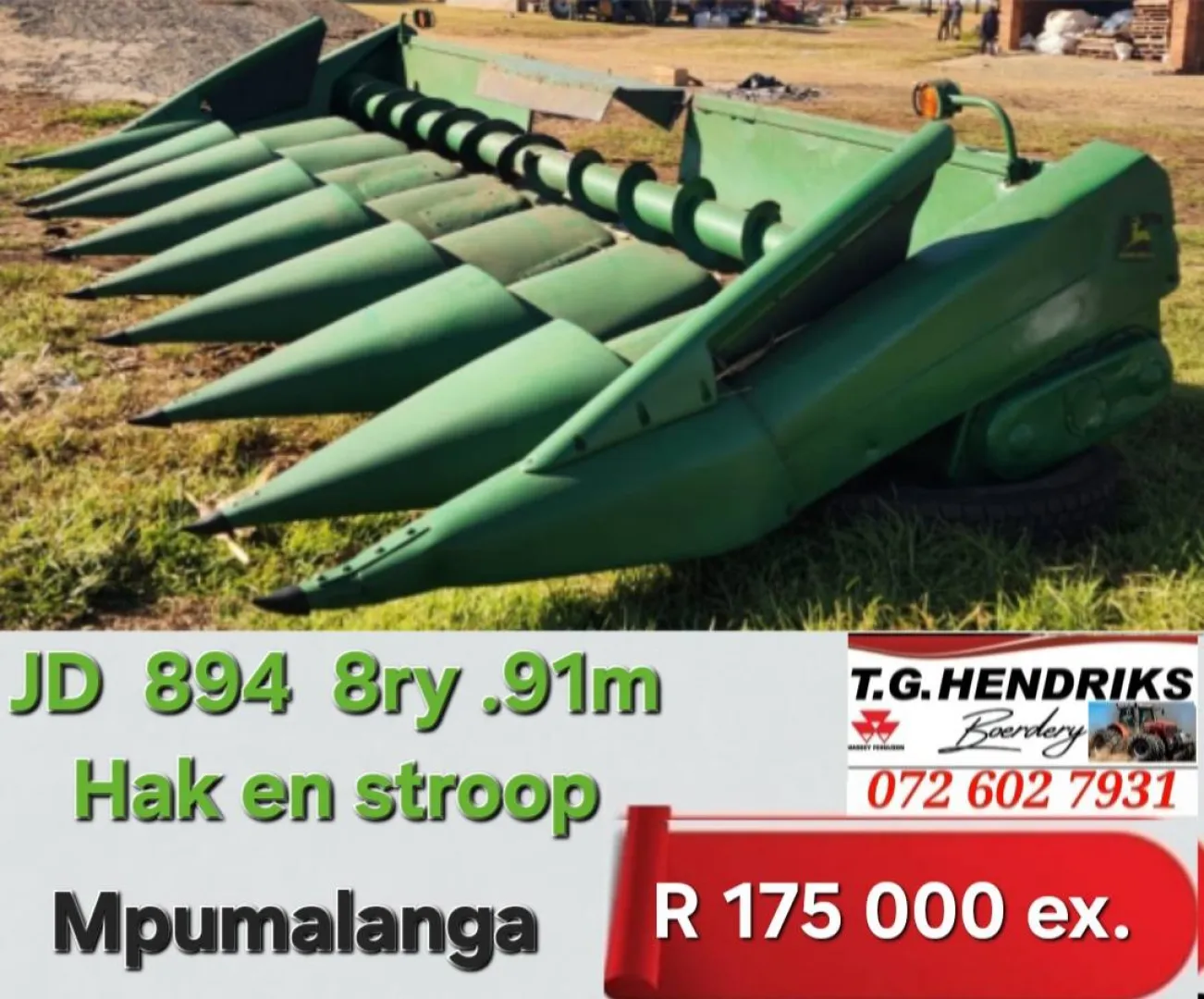 John Deere 894 8 ry .91m hak en stroop | T.G Hendriks