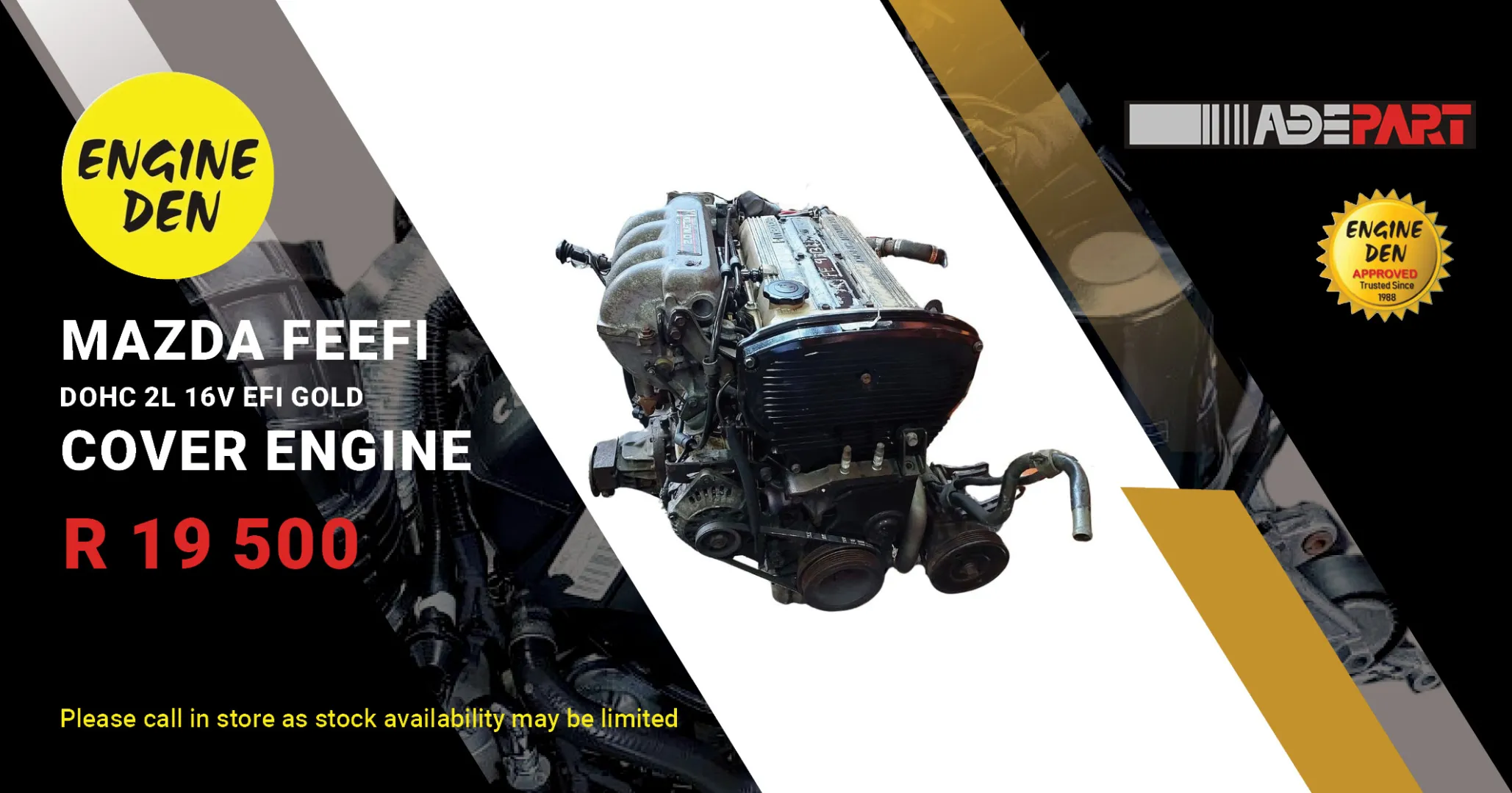 Mazda FEEFI DOHC 2L 16V EFI gold cover engine | Engine Den