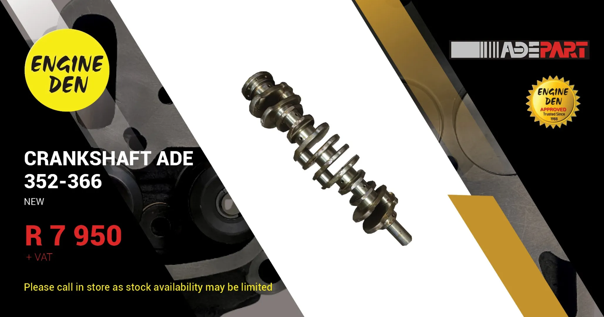 Crankshaft ADE 352-366 new | Engine Den