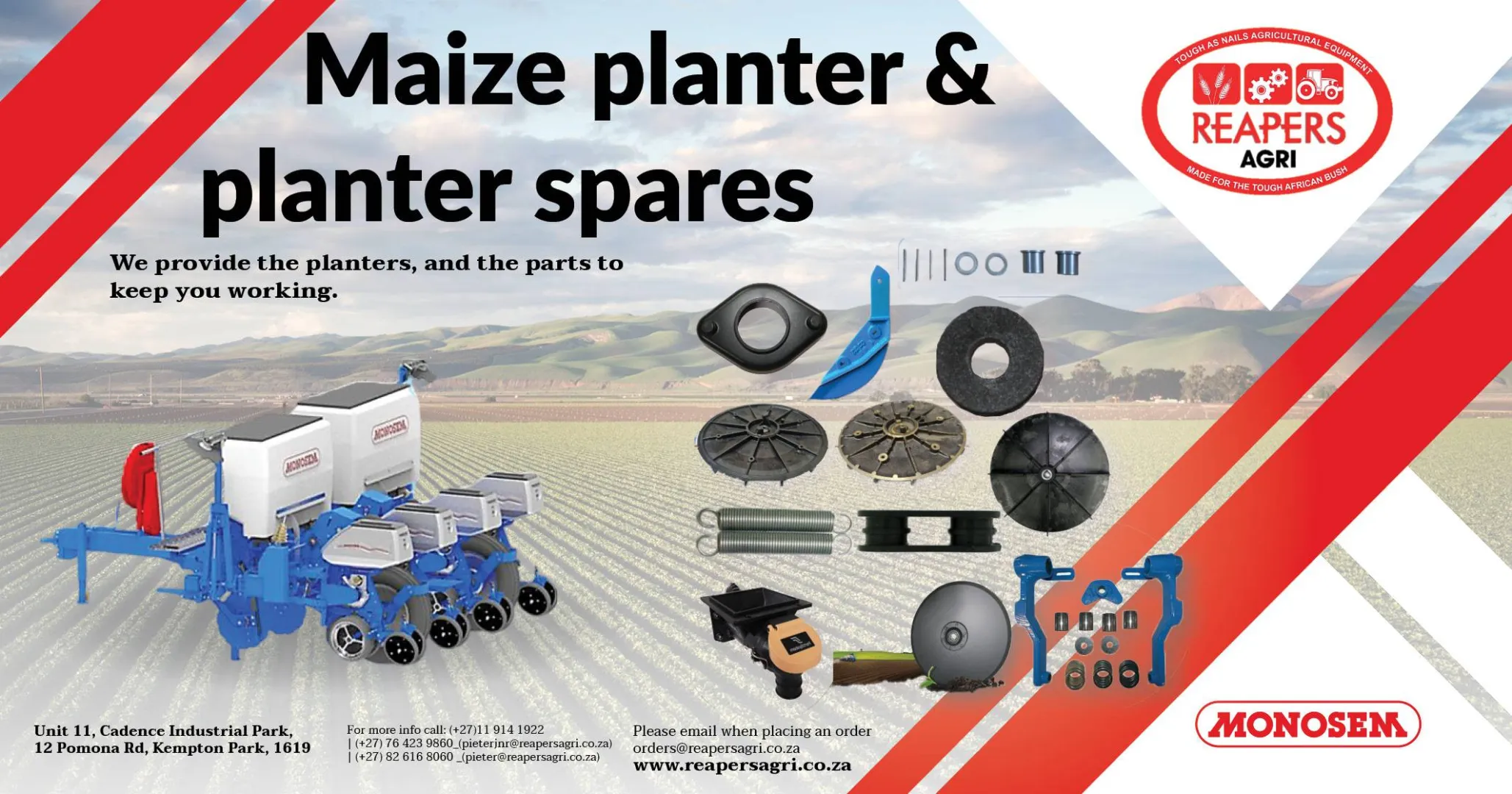 Maize planter &amp; planter spares | Reapers Agri