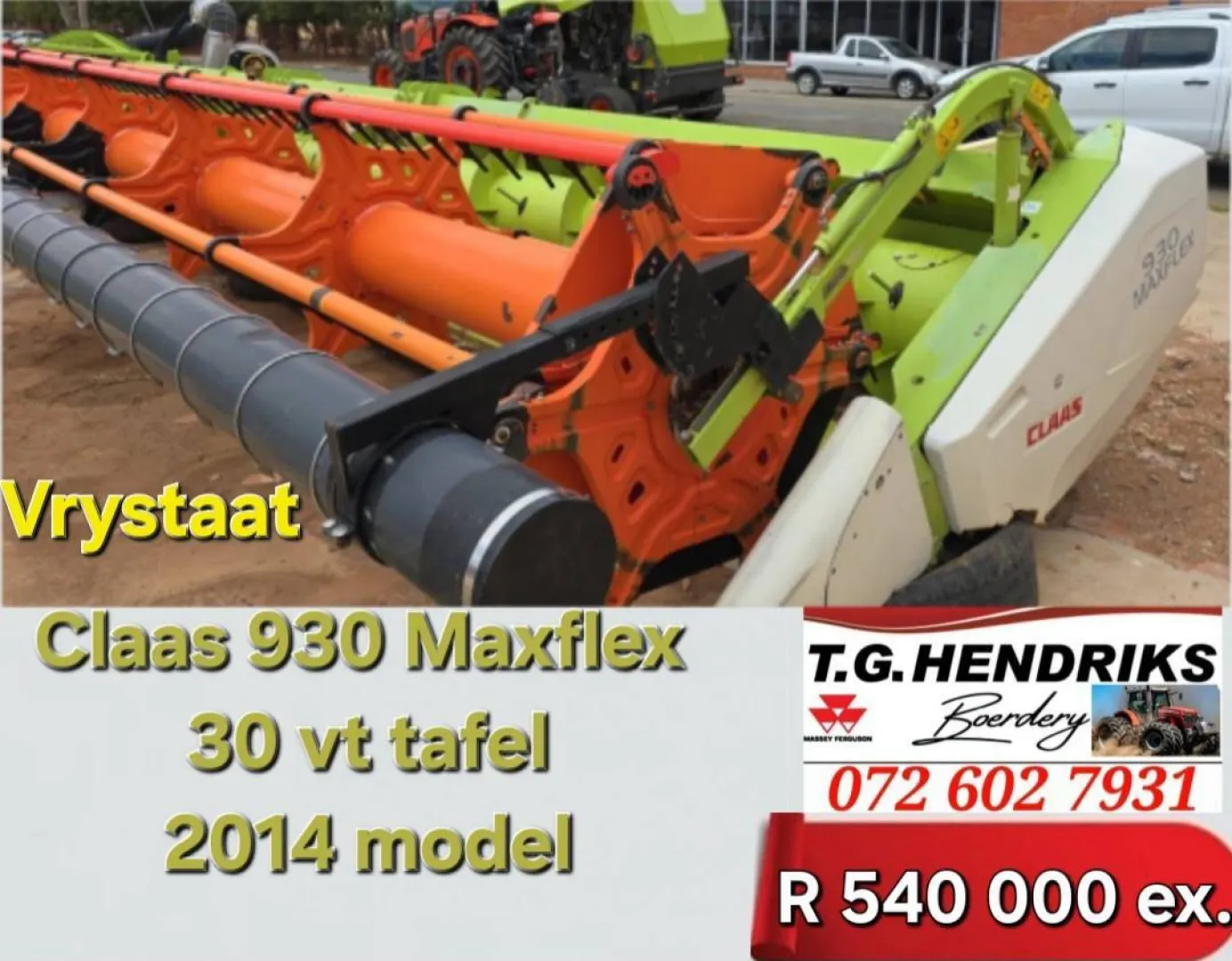 Claas 930 Maxflex 30 vt tafel | T.G. Hendriks