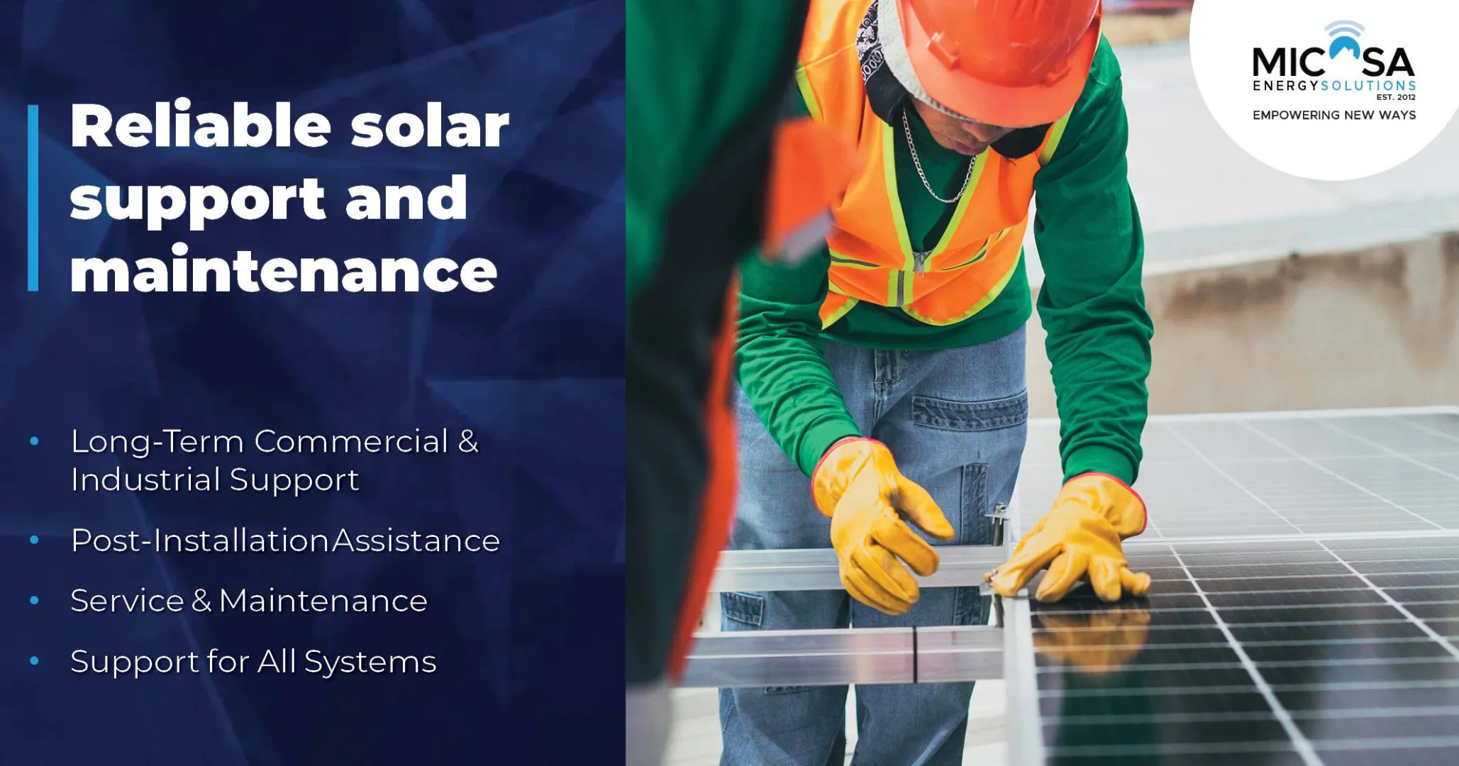 Reliable solar support &amp; maintenance | Micasa Energy Solutions