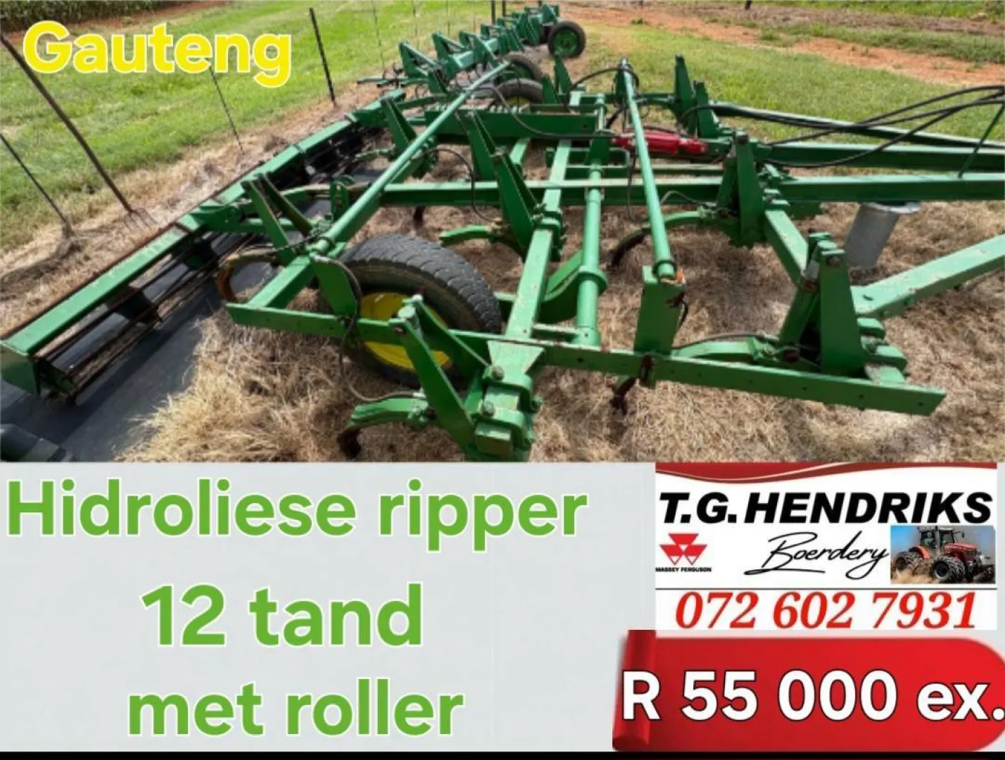 Hidrolieses ripper 12 Tand met roller | T.G. Hendriks