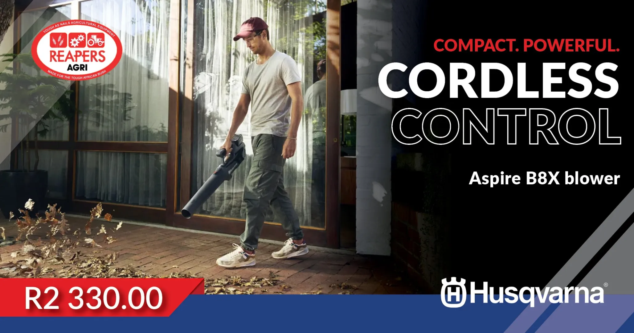 Compact.Powerful. Cordless control | Husqvarna Aspire B8X blower | Reapers Agri