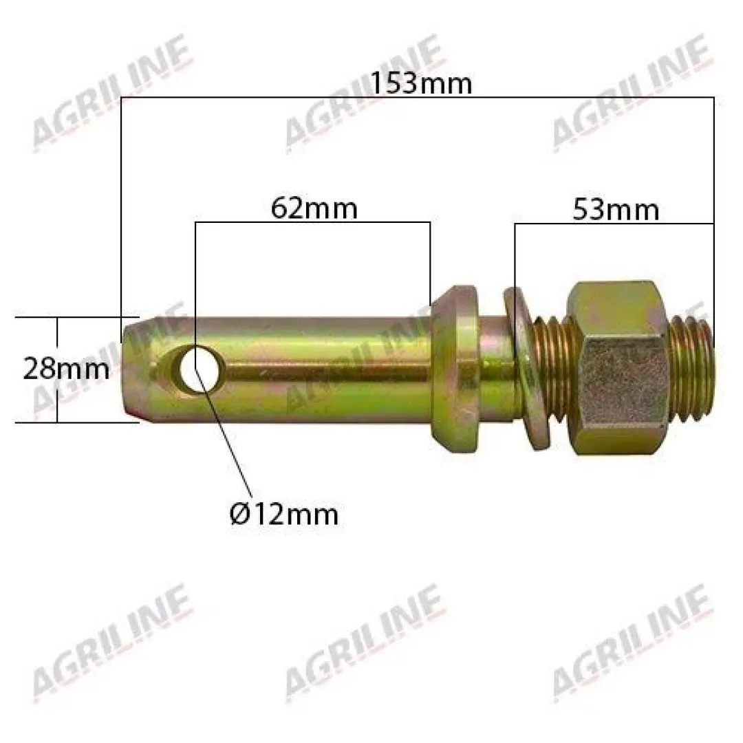 Lower Link Implement Mounting Pin (Cat. 2) Part No. 3617 | Agriline Products