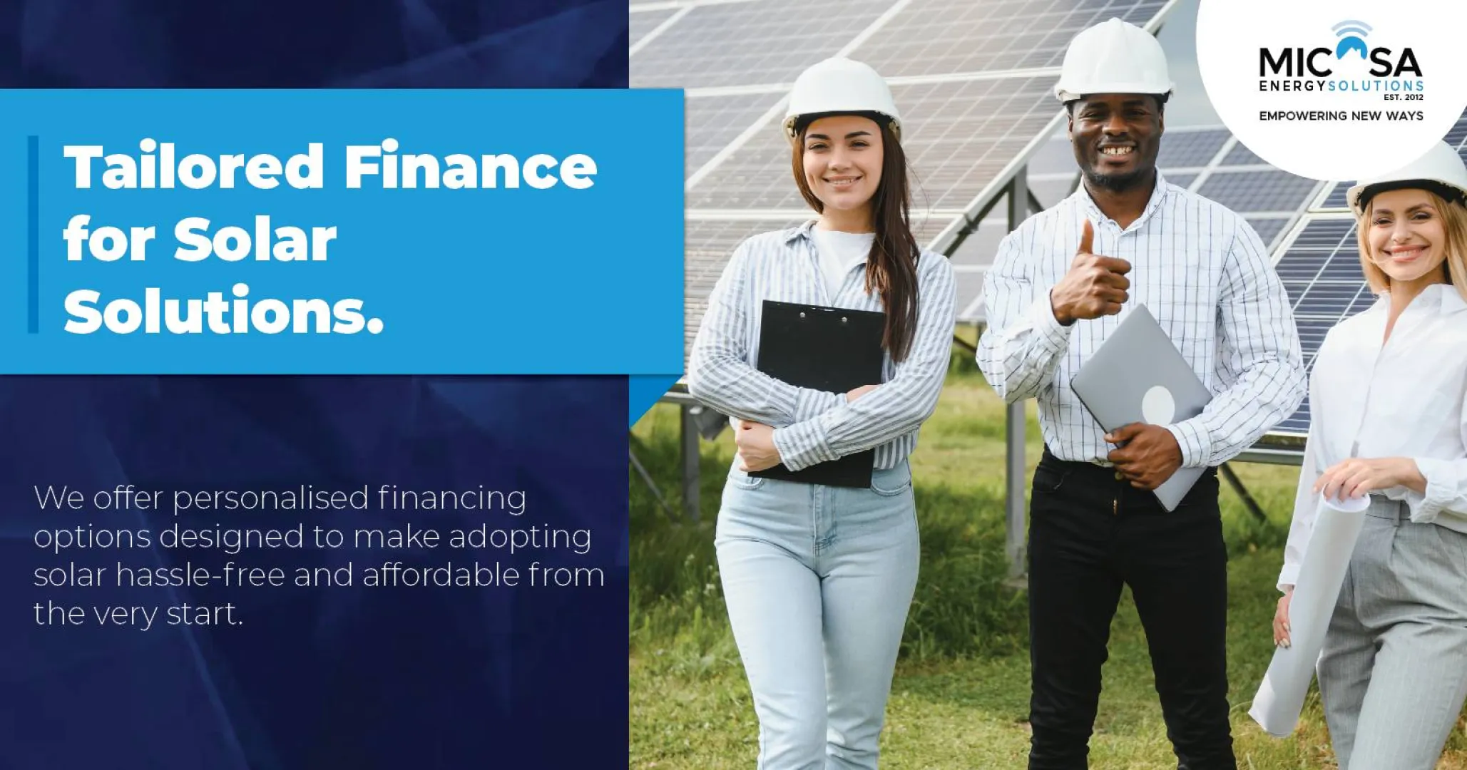Tailored finance for solar solutions | Micasa Energy Solutions