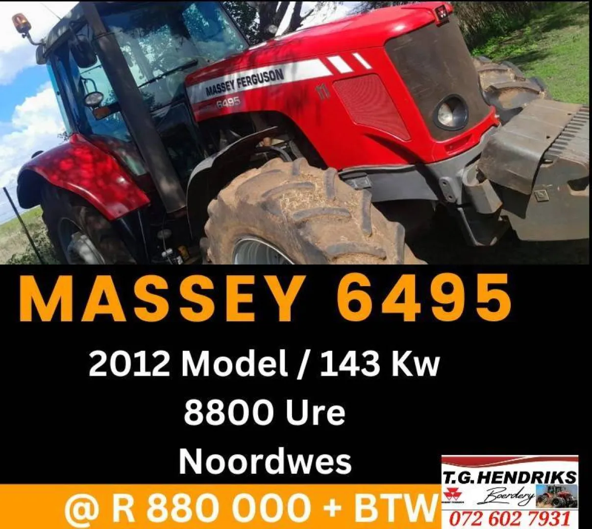 Massey 6495 / 2012 model | T.G. Hendriks