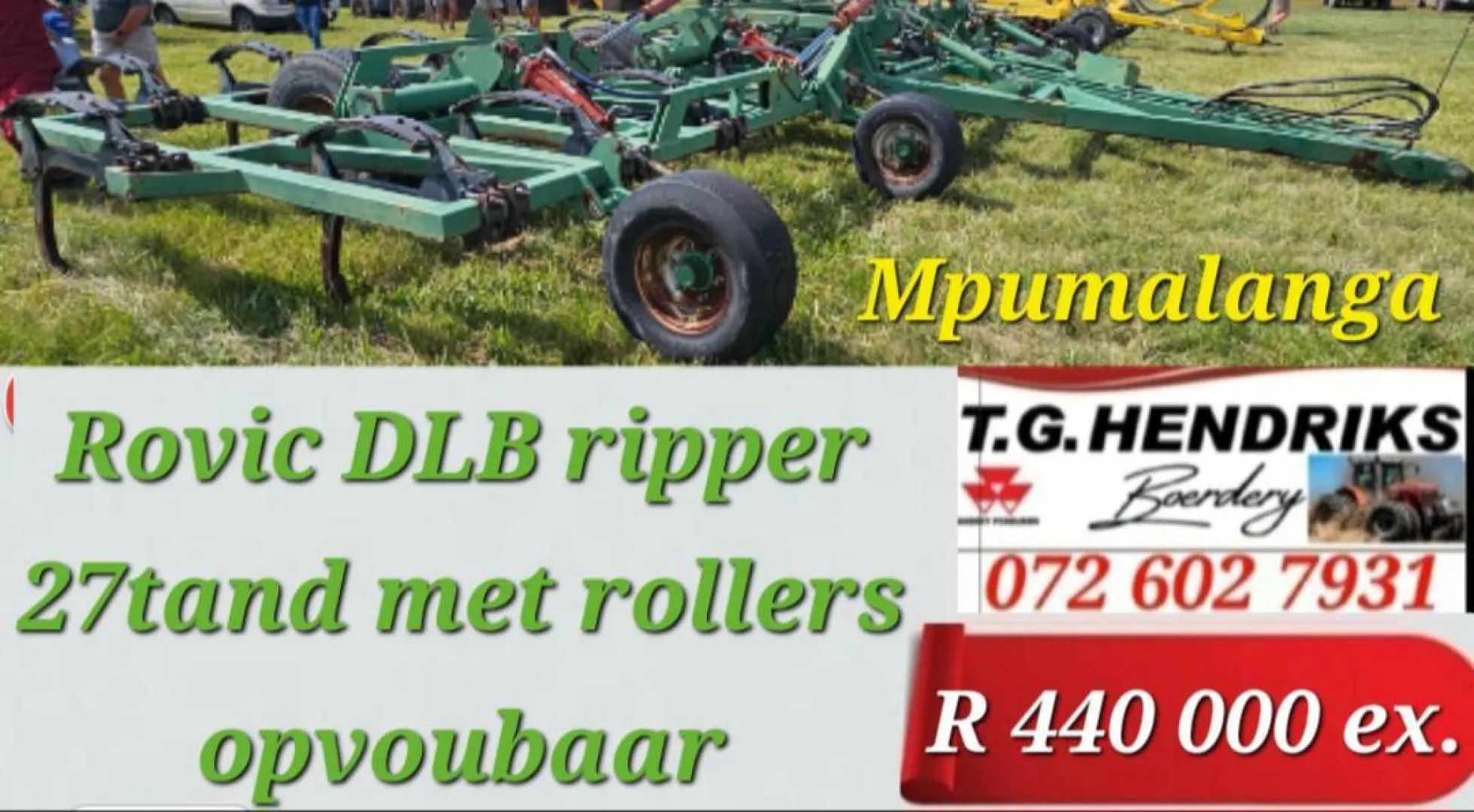 Rovic dlb ripper / 27 tand met rollers / opvoubaar | T.G. Hendriks