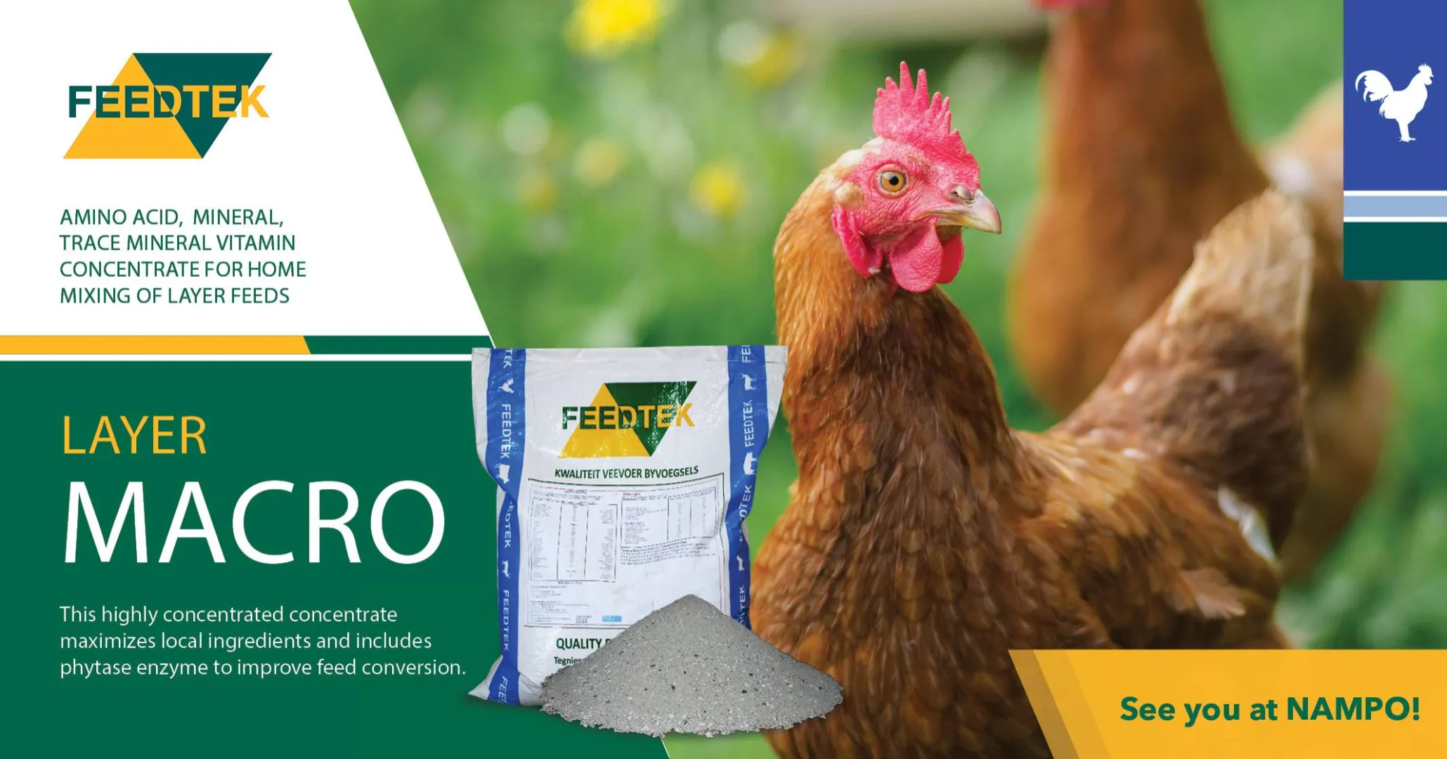 Feedtek Animal Feed Solutions at NAMPO | Stronger layers and higher egg production with Layer Macro