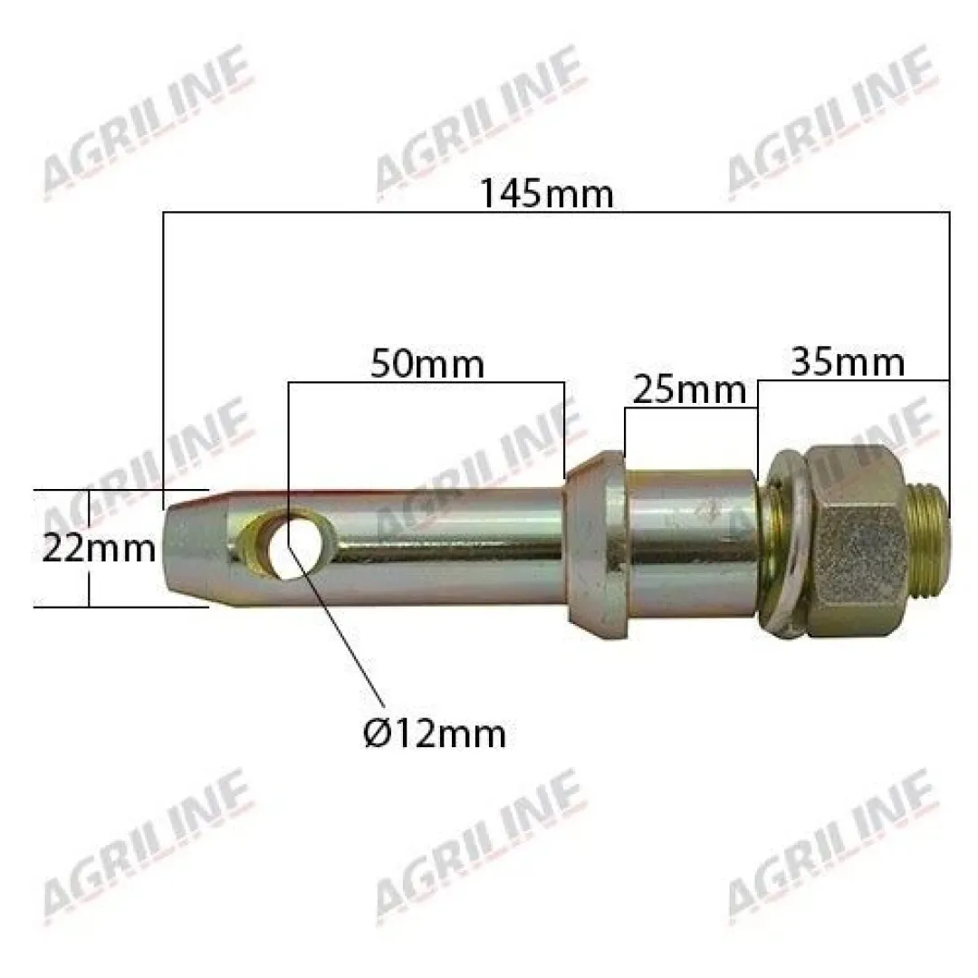 Lower Link Implement Mounting Pin (Cat. 1) Part No. 3615 | Agriline Products