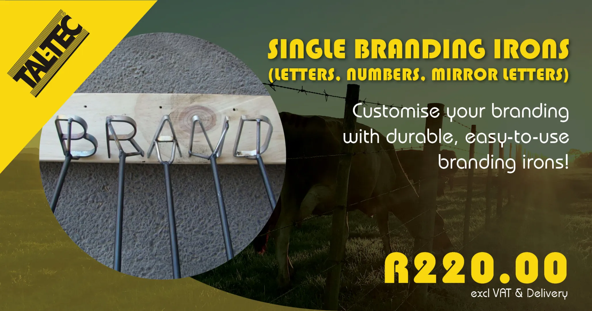 Customise your branding with durable, easy-to-use branding irons! | Tal-Tec