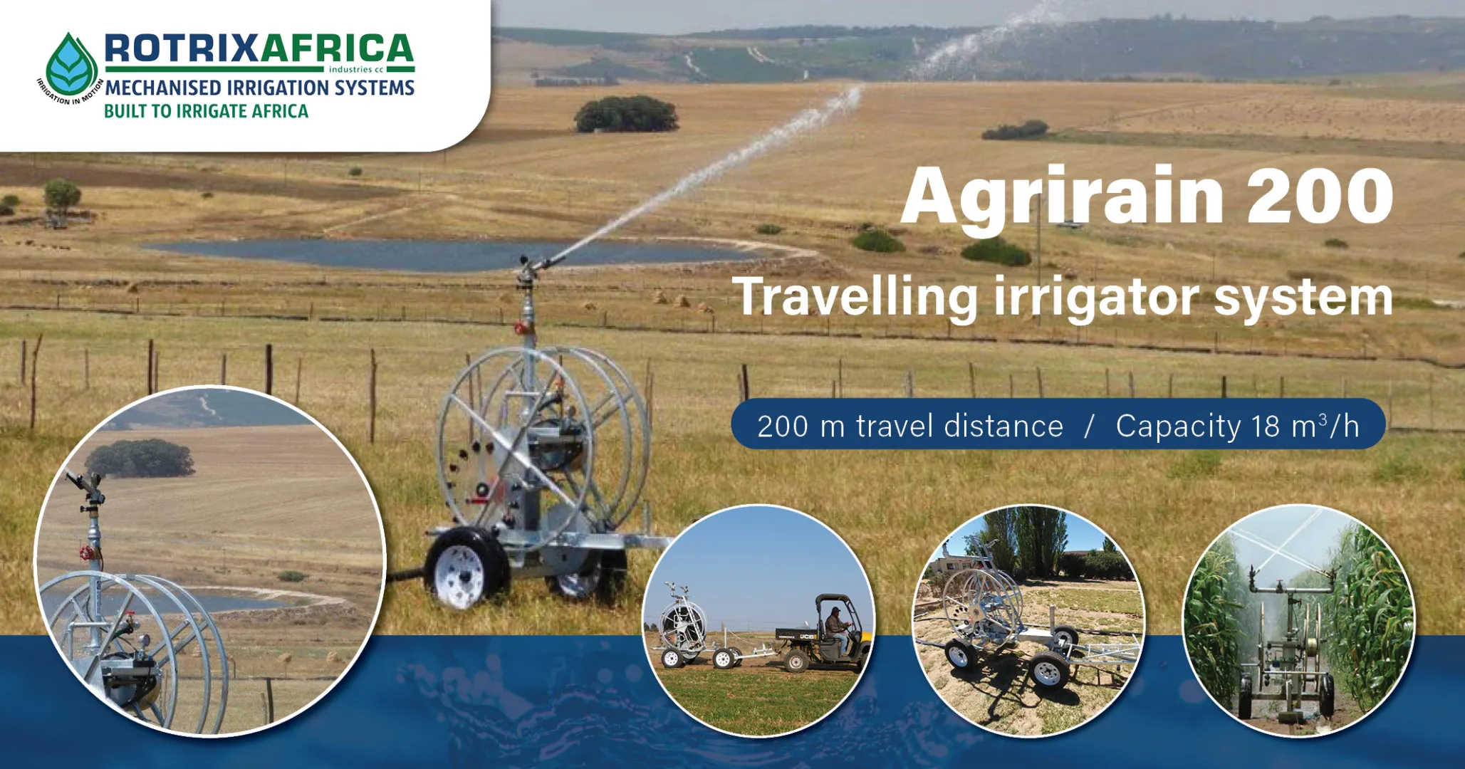 Agrirain 200 irrigation system | H.E Jackson Engineering – trusted Rotrix partner