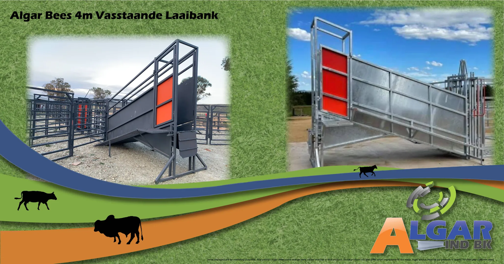 Static cattle loading ramp | Bees 4 m vasstaande laaibank | Algar
