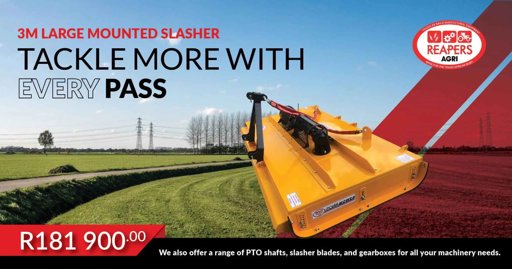 3m Large mounted slasher | Tackle more with every pass | Reapers Agri