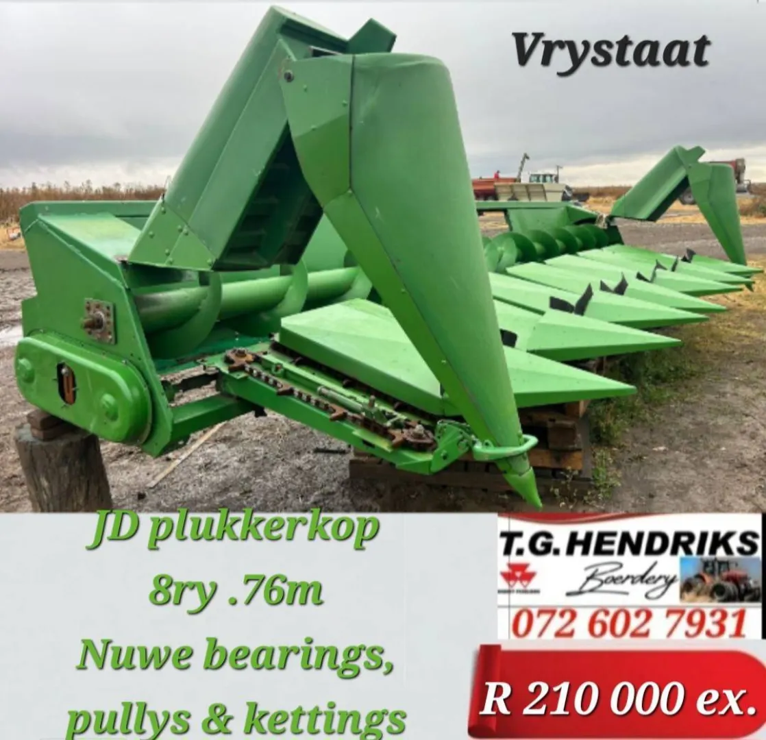 John Deere plukkerkop 8ry.76m Nuwe bearings pullys &amp; Kettings | T.G. Hendriks
