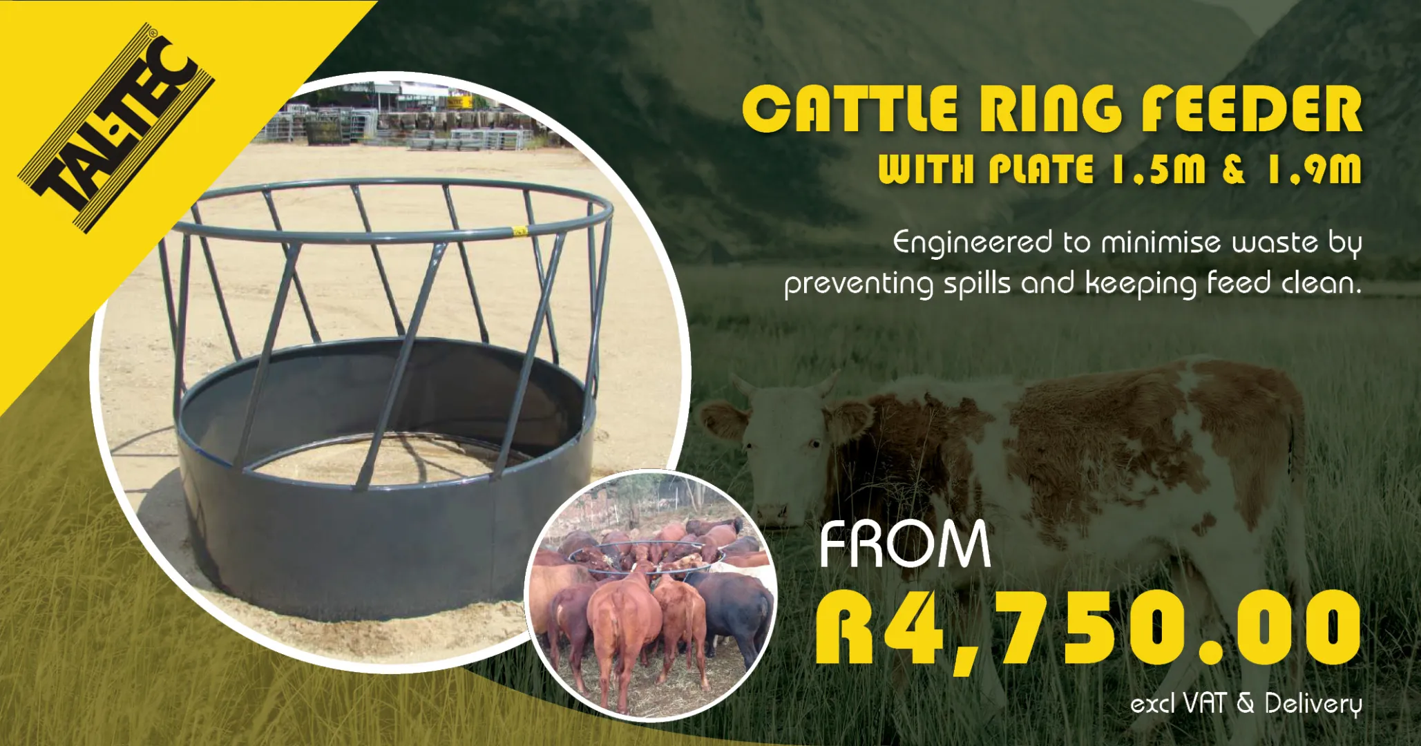 Cattle Ring Feeder with Plate | 1,5 m &amp; 1,9 m | Tal-Tec