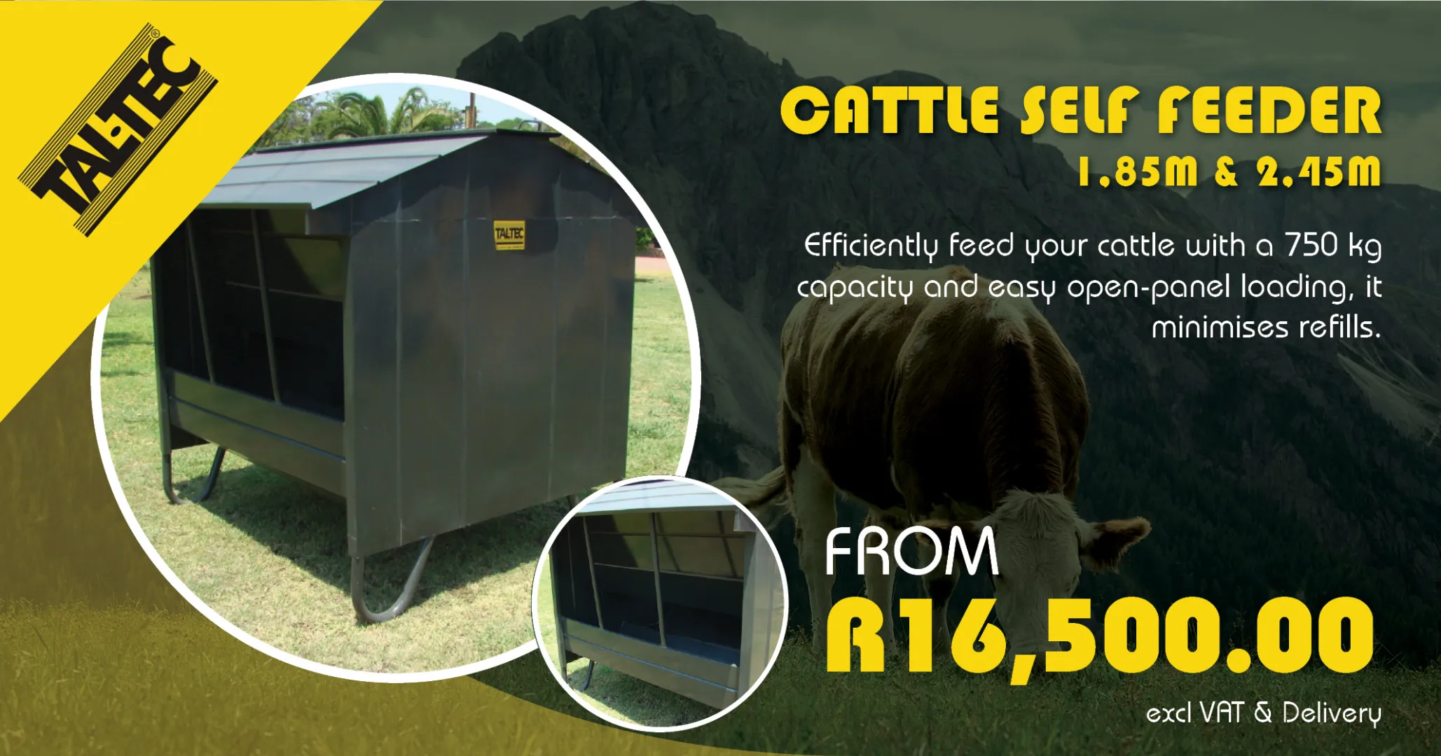 Cattle Self-feeder | 1.85m &amp; 2.45m | Tal-Tec