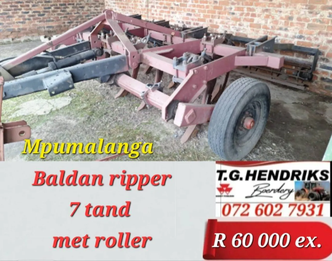 Baldan ripper 7 tand met roller | T.G. Hendriks