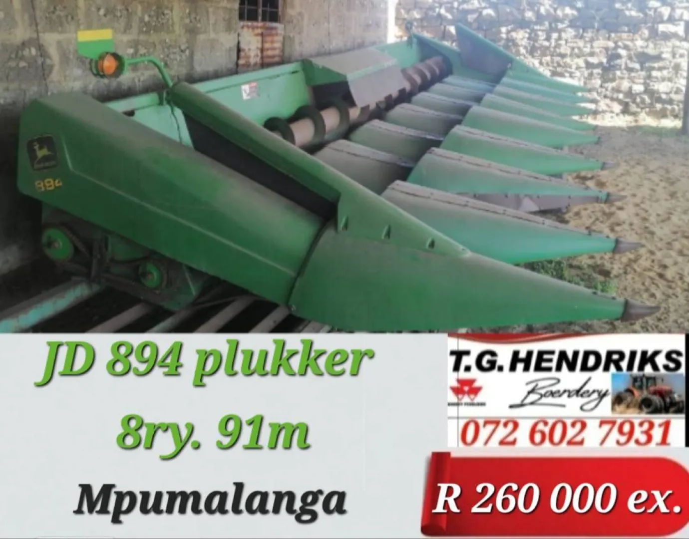 John Deere plukker 8ry. 91 m | T.G. Hendriks