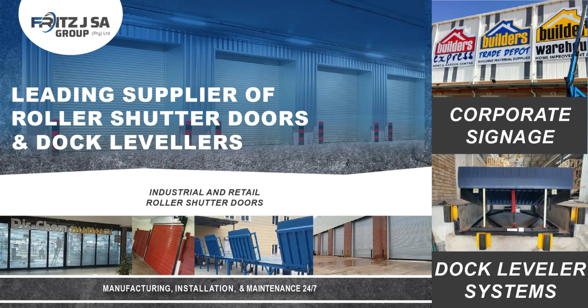 Experts in roller shutter doors, dock leveller systems, generators &amp; signage | Fritz J SA Group