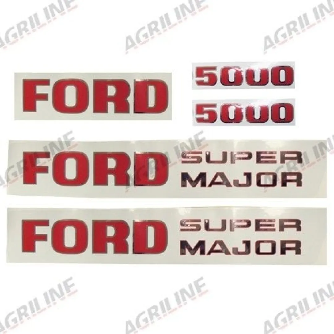Decal Set - Ford 5000 Super Major (Pre Force) Part No. 5860 | Agriline Products