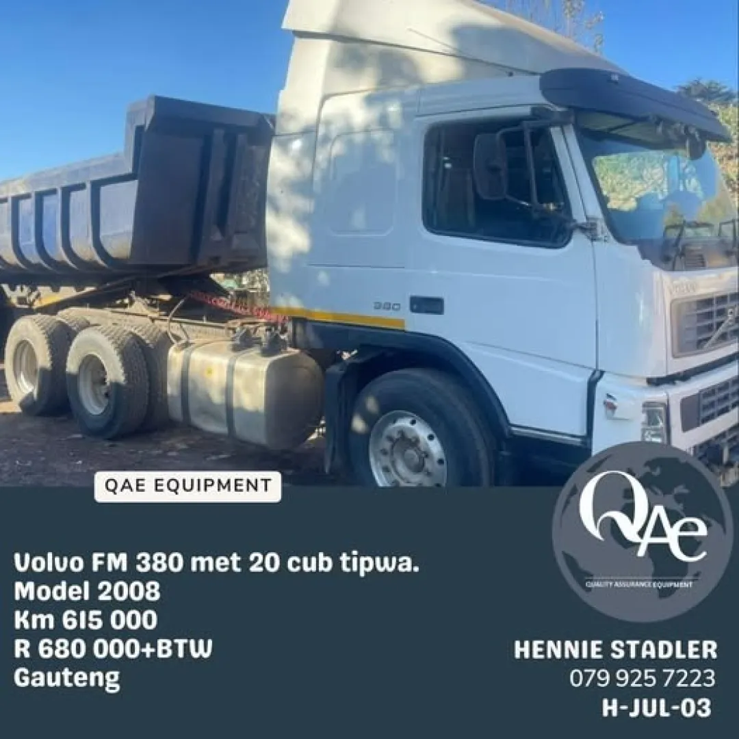 Volvo FM380 &amp; 20 Cube Tip Trailer  2008 Model |  QAC Equipment