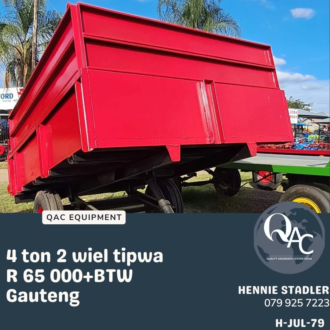 4 Ton 2 wiel Tipwa | QAC Equipment