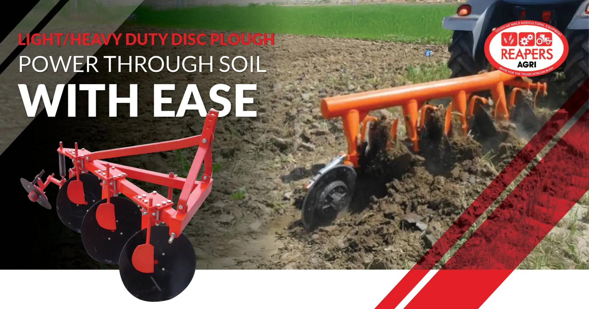 Light &amp; heavy duty disc plough: Power through soil with ease | Reapers Agri
