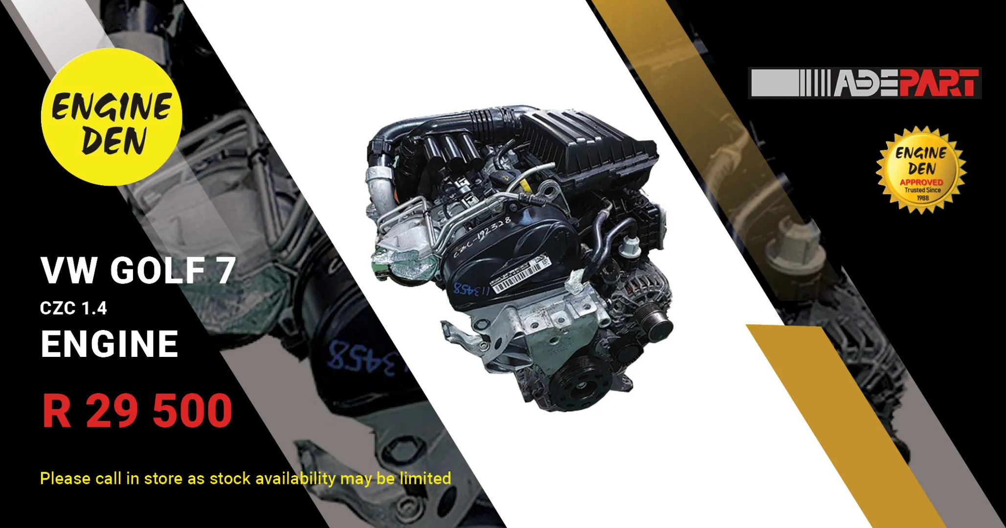 VW Golf 7 CZC 1.4 Engine (2014, Petrol, 16V, TSI, 150 HP) | Engine Den