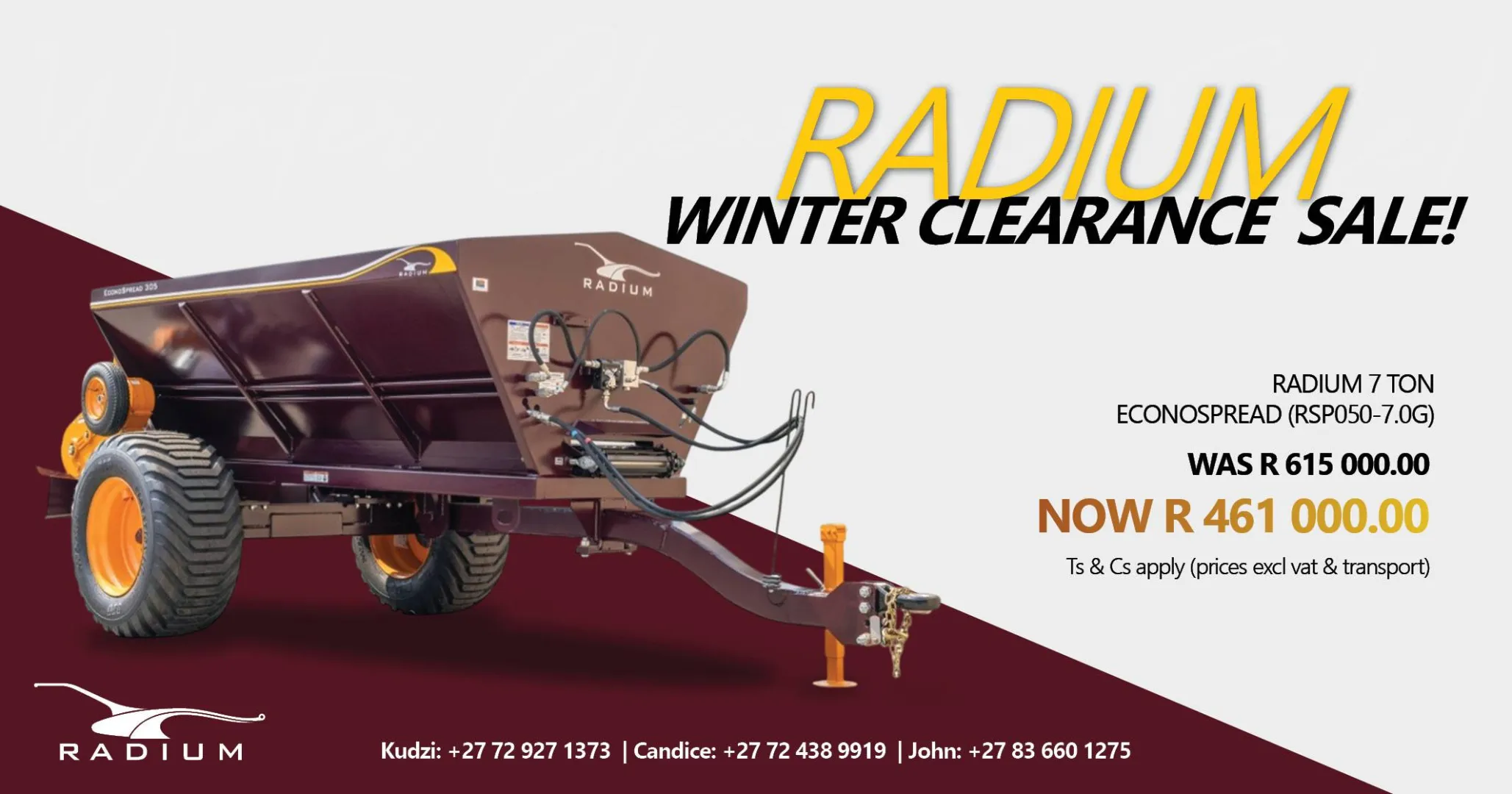 7 Ton EconoSpread | Winter clearance sale | Radium Engineering