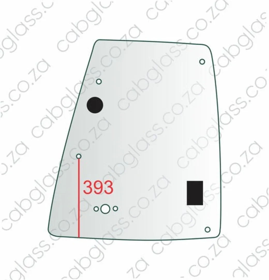 REAR OF DOOR UPPER RH | CAT TLB E-SER (416E - 450E) BACKHOE | Cabglass