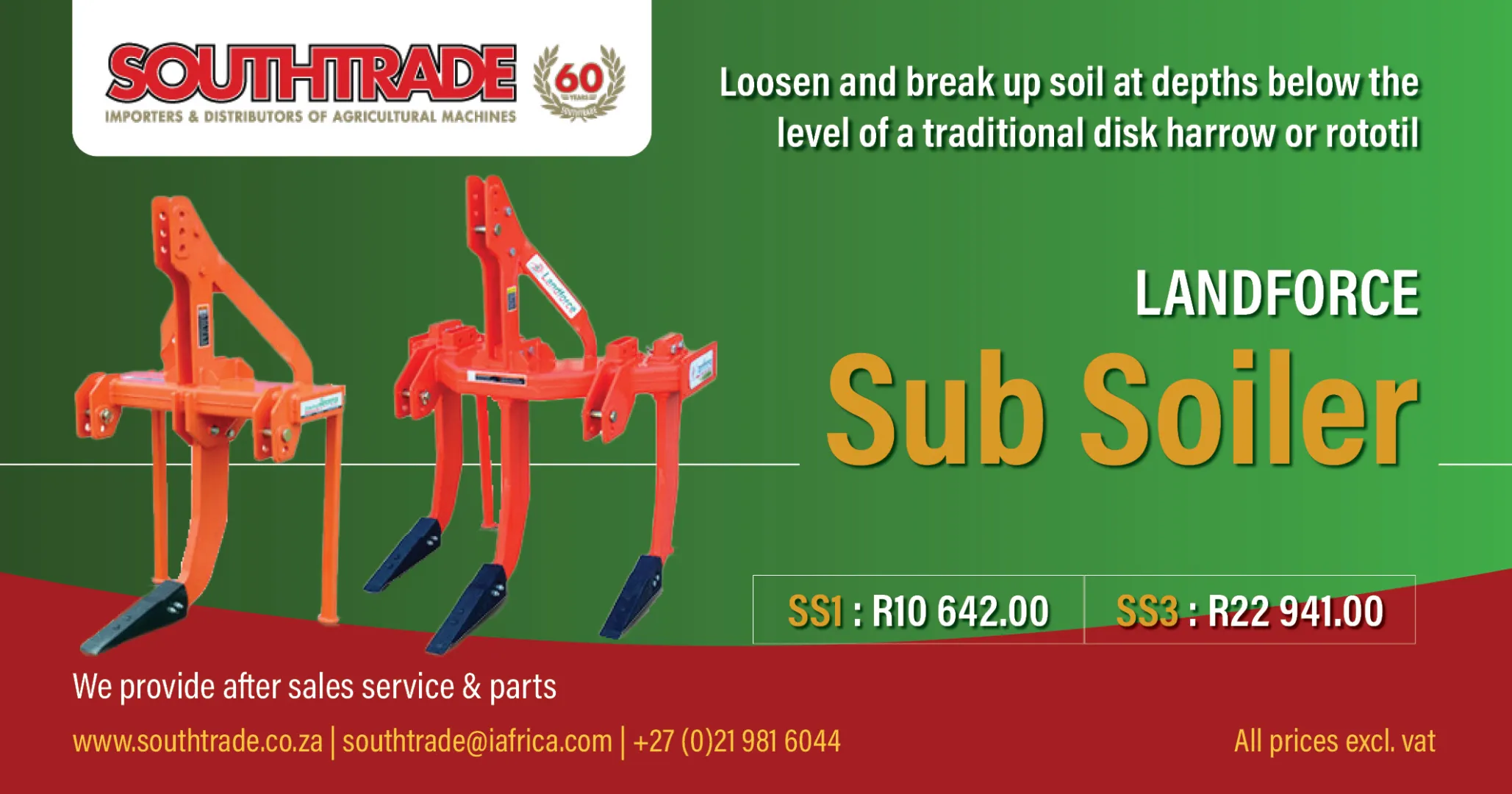 Landforce Sub Soiler SS-1 &amp; SS-3 | Southtrade