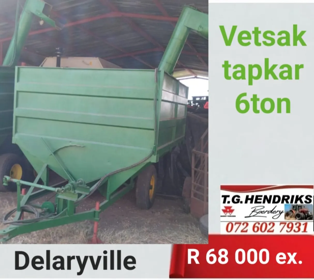 Vetsak tapkar 6-Ton | T.G Hendriks boerdery
