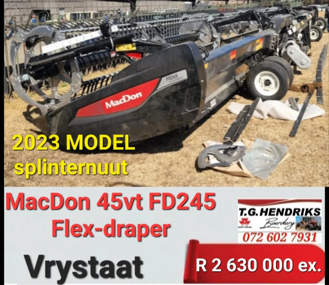 MacDon 45vt FD245 Flex-draper | T.G Hendriks boerdery