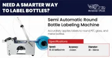 Semi automatic round bottle labeling machine | Rhino-pak
