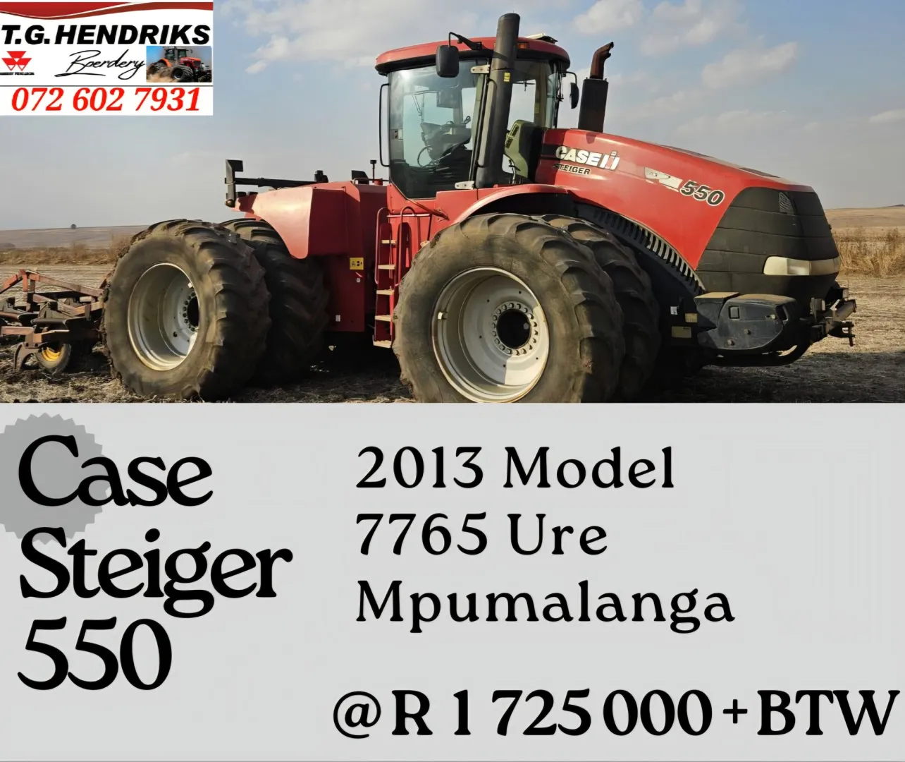 Case steiger 550 2013 model | T.G. Hendriks