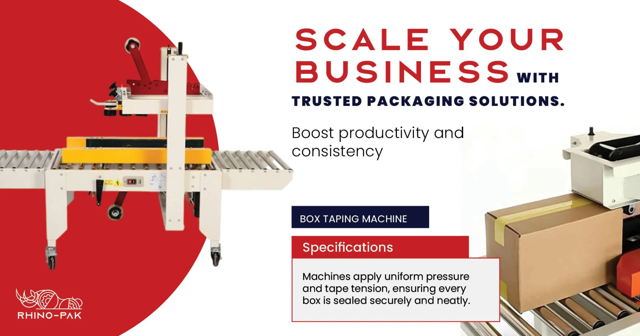 Semi-Automatic Box Sealing Machine | Rhino-pak