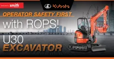 Kubota U30 mini excavator | Zero-tail swing, maximum safety | Smith Power Equipment