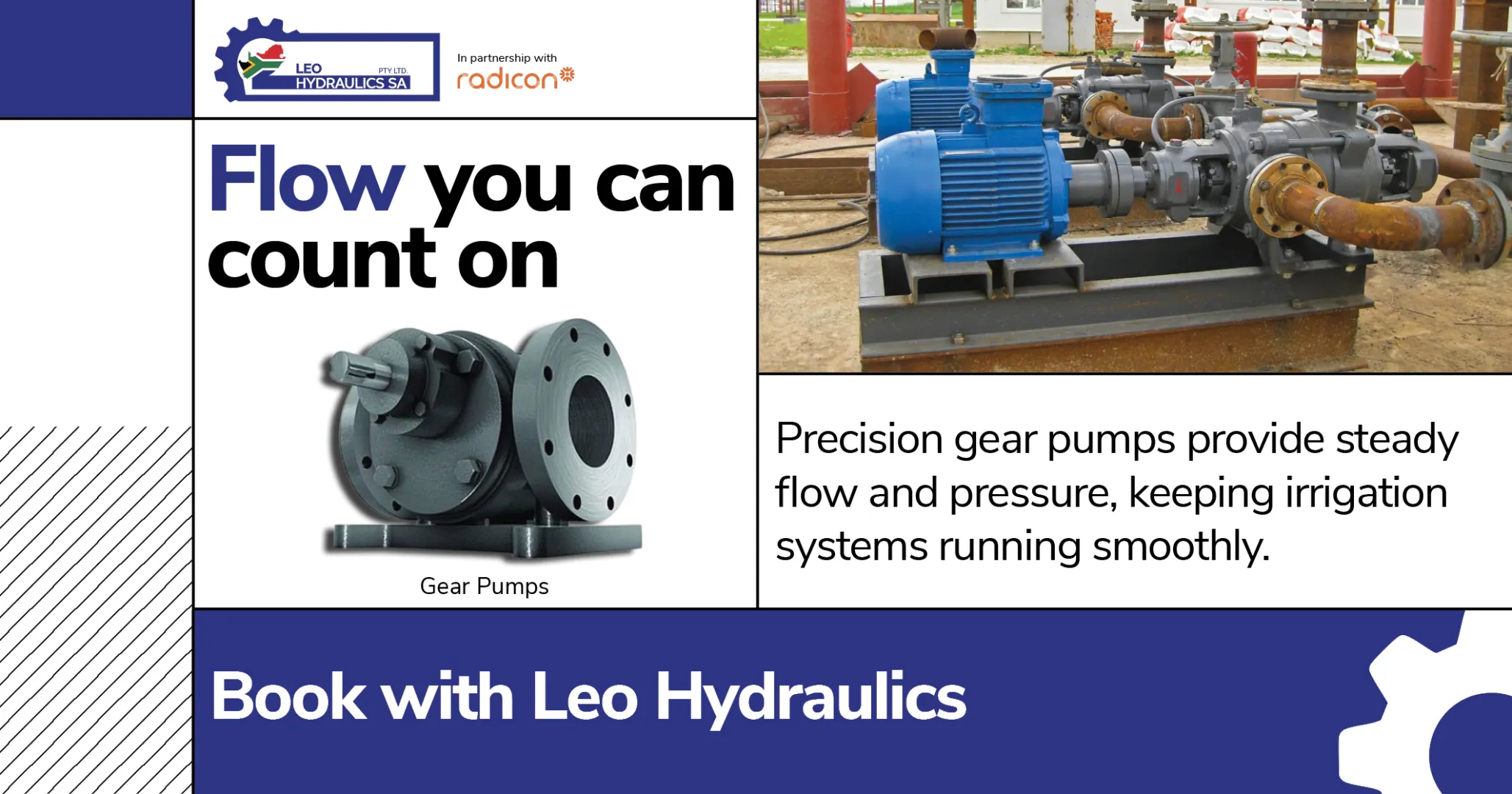 Precision gear pumps ensure smooth, reliable irrigation | LEO Hydraulics