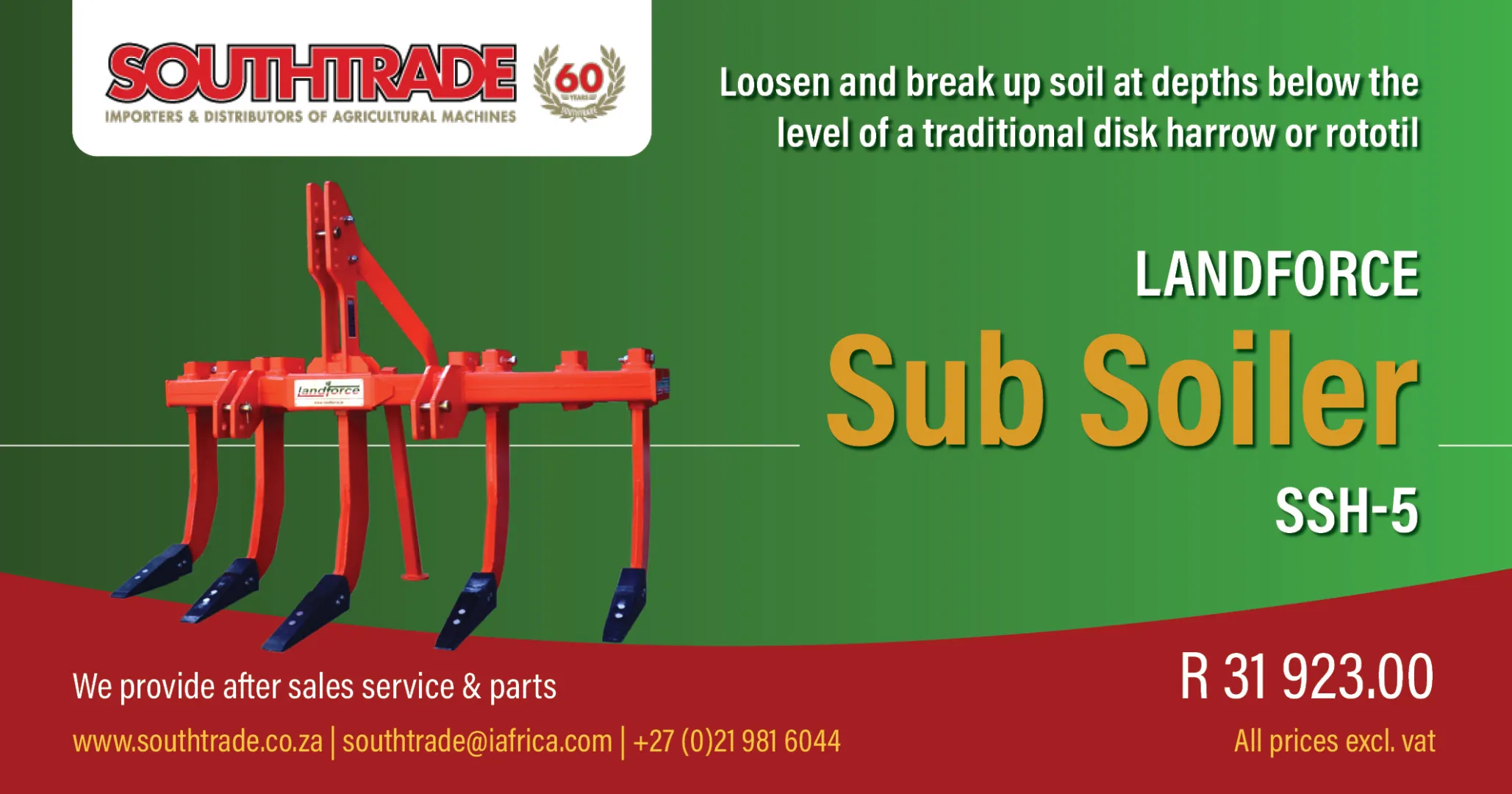 Landforce Sub Soiler SSH-5 | Southtrade