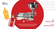 Semi-Automatic Double Head Bottle Filling Machine | Rhino-pak