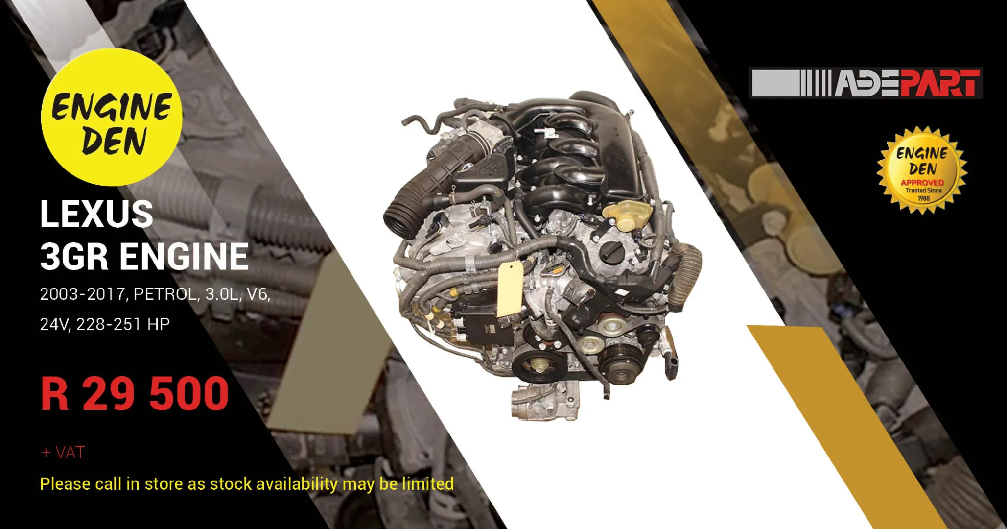 Lexus 3GR Engine (2003-2017, Petrol, 3.0L, V6, 24V, 228-251 HP) | Engine Den