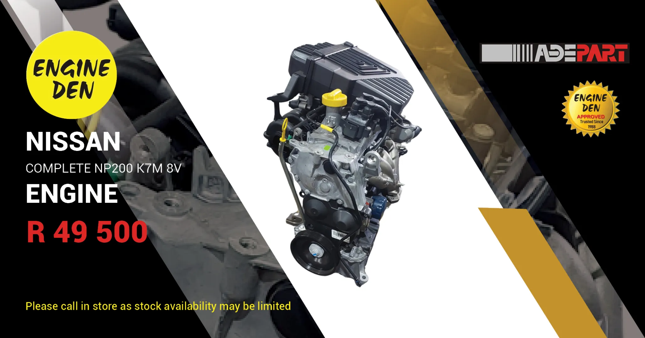 Nissan Complete NP200 K7M 8V Engine | Engine Den