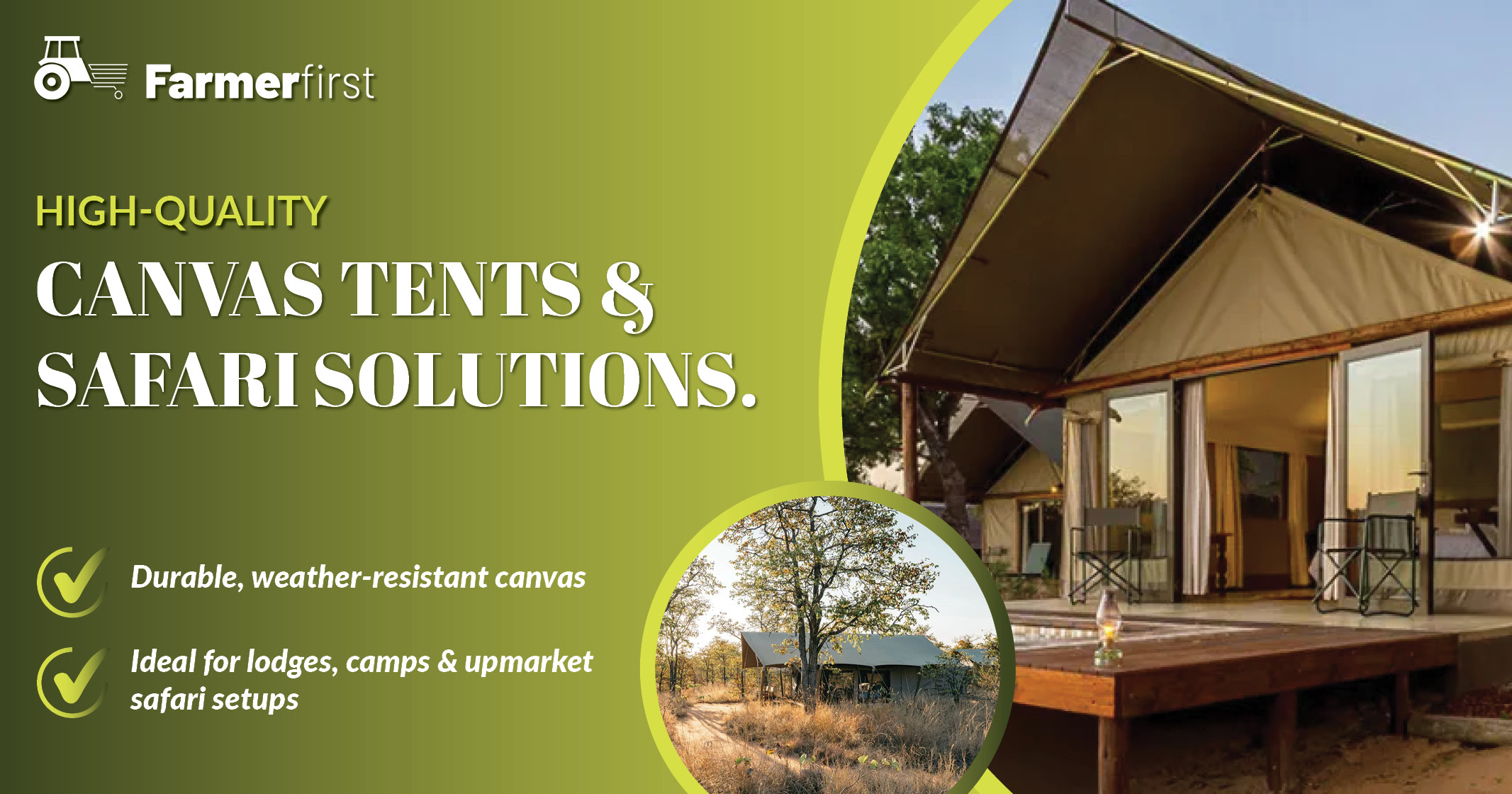 High-quality canvas tents & safari solutions | FarmerFirst