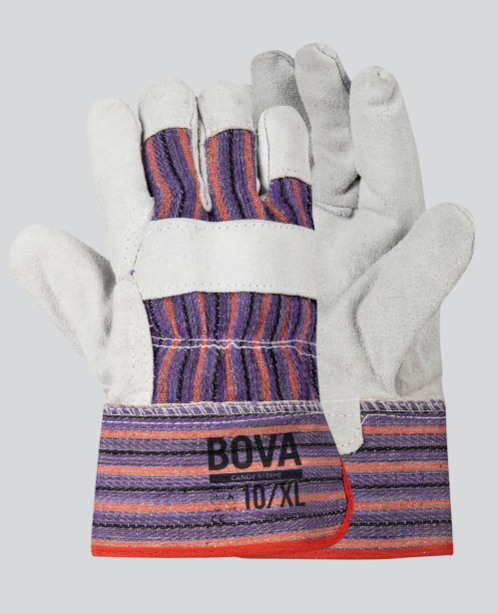 Candy Stripe Chrome Leather Glove | Bova safety wear | BBF safety