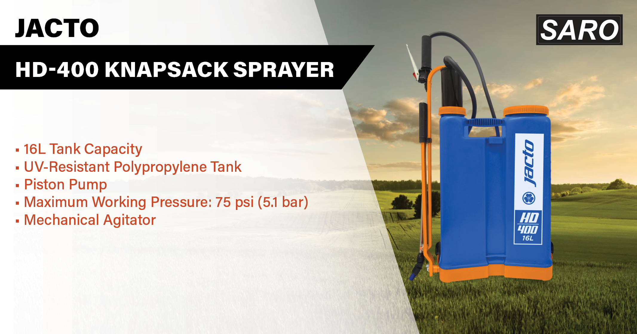 Jacto HD-400 Knapsack sprayer | Saro Agro 