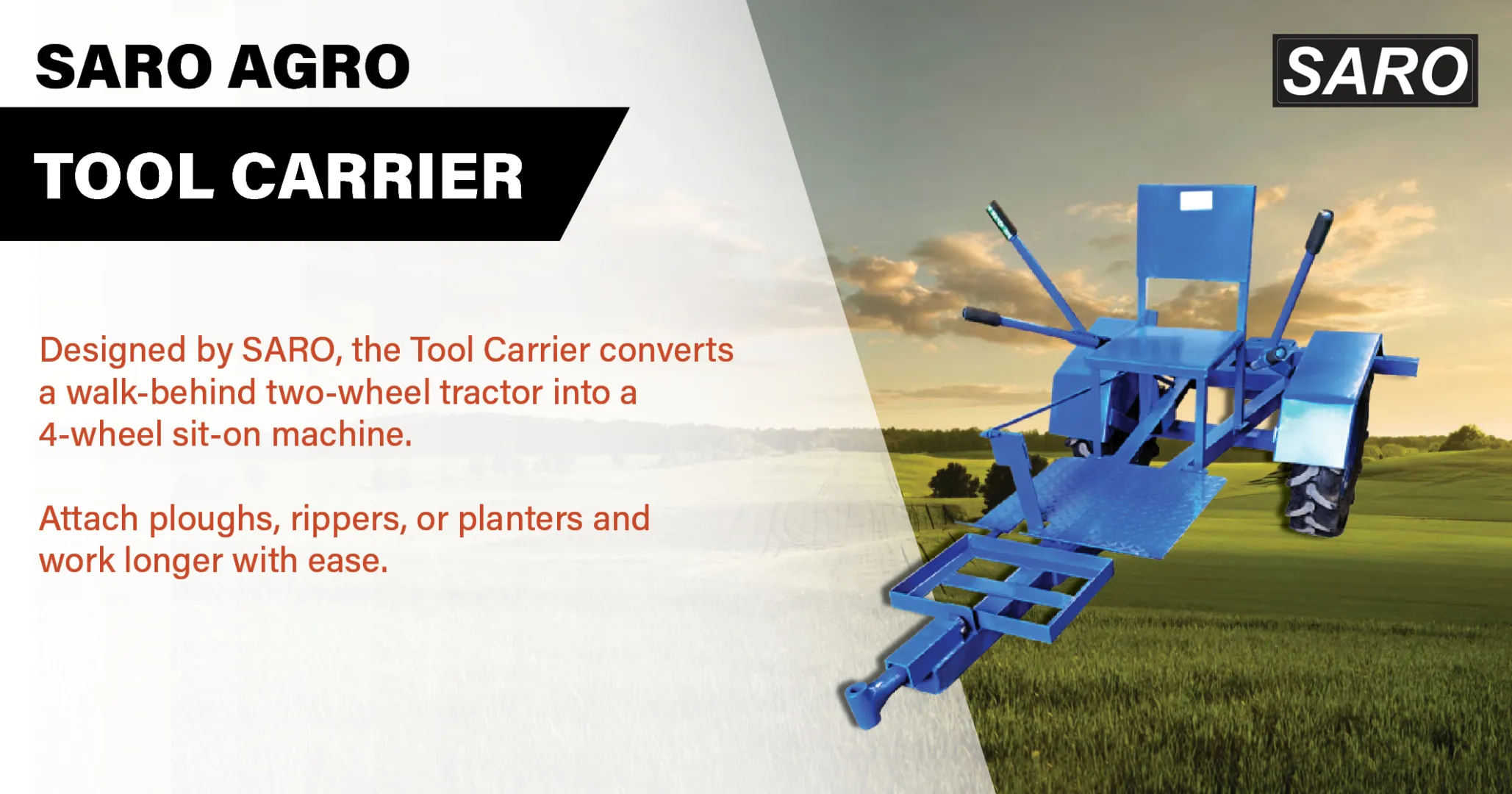 SARO Tool Carrier: More Power, Less Effort | Saro Agro 