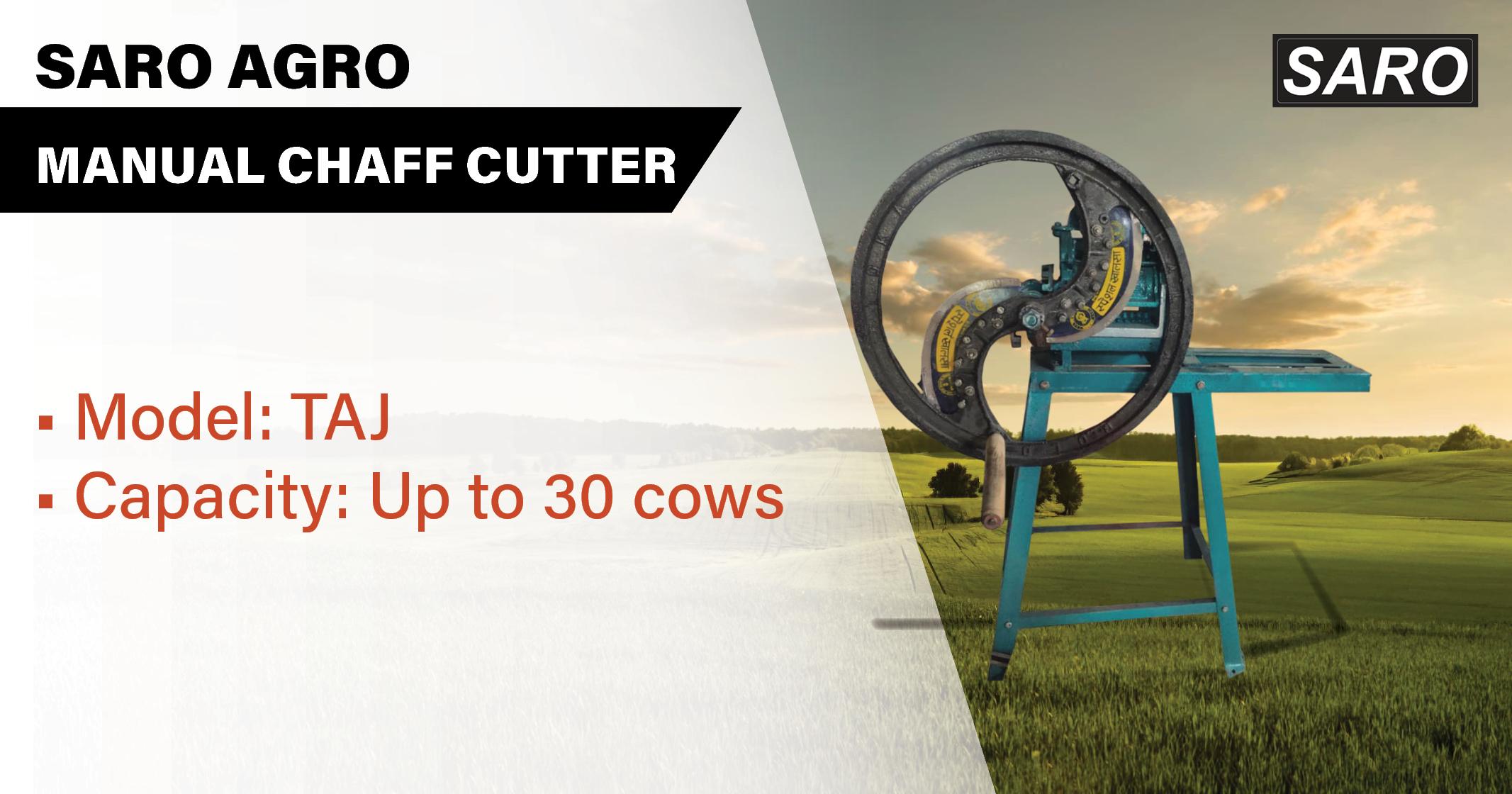 Manual chaff cutter | TAJ | Saro Agro 