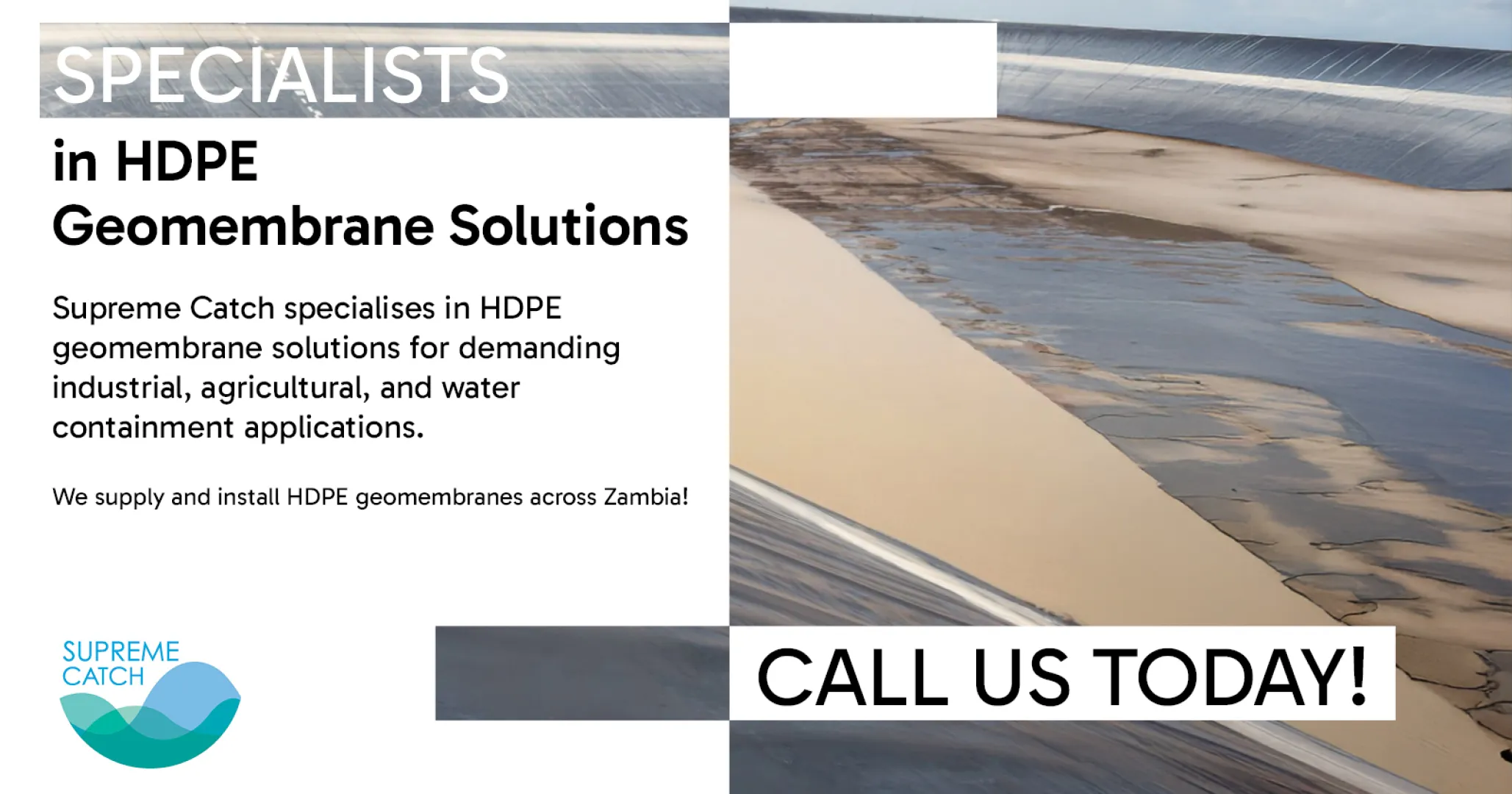 SPECIALISTS in HDPE Geomembrane Solutions | Supreme Catch