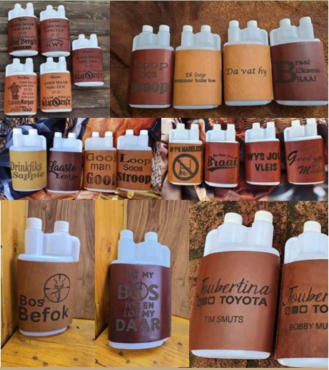 1 L Twin Neck Bottle with Leather Sleeve | Outdoor Innovation